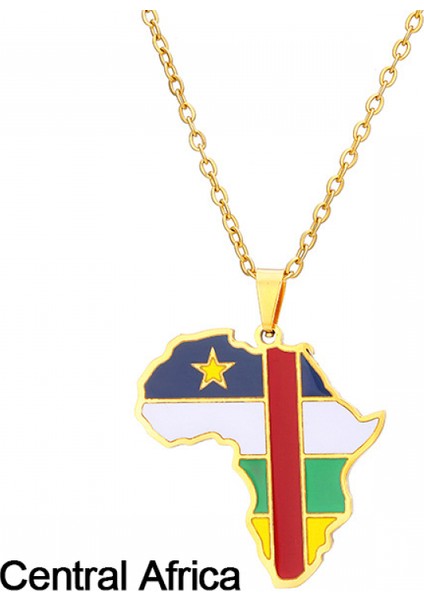 Paslanmaz Çelik Kolye Takı, Orta Afrika Harita Kolye, Erkekler ve Kadınlar Için Moda Aksesuarları, Aile Veya Arkadaşlar Için En Iyi Hediye (Yurt Dışından)