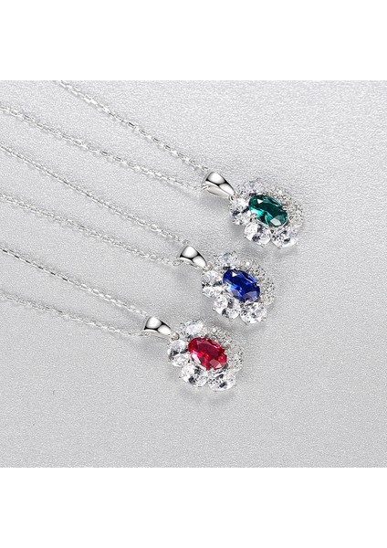 925 Ayar Gümüş Zirkon Kolye Kolye Ayçiçeği Şekli Taş Birthstone Kadınlar Için 18 Inç Gümüş Zincir ile (Yurt Dışından) fırsatları