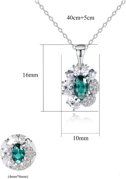 925 Ayar Gümüş Zirkon Kolye Kolye Ayçiçeği Şekli Taş Birthstone Kadınlar Için 18 Inç Gümüş Zincir ile (Yurt Dışından) indirimleri