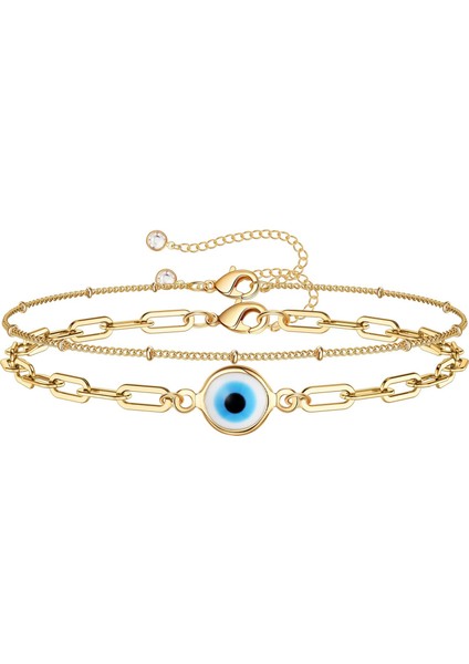 Wekity Kadın Narin Altın Bileklik, Ayarlanabilir Katmanlı Bileklik, Oval Zincirli Altın Bileklik Kadın Takıları (Yurt Dışından)