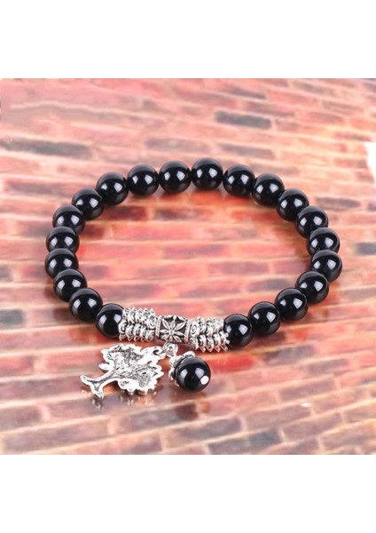 Streç Gül Kuvars Hayat Ağacı Şanslı Taş Bilezik Reiki Şifa Kristal Taş Dangle Charms Kolye Birthstone Bilezik (6.2 ") (Yurt Dışından) modelleri