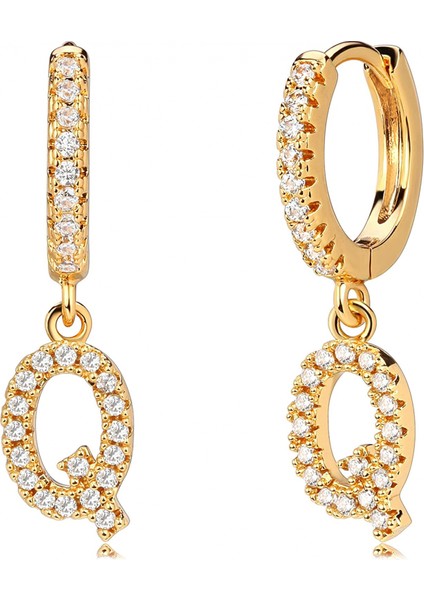 Avekı 18K Zarif Altın Kaplama Açacağı Kübik Zirkon Harf Charm Huggie Hoop Küpeler Harfleri Az 26 Harf Charm Küpeler Kişiselleştirilmiş Minik Dangle Minimalist Ilk Takı Sembolik Hediye (Yurt Dışından)
