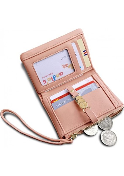 Kadınlar Için Cüzdanlar Küçük Rfid Bifold Bayan Cüzdan Bileklik Değişim Çanta Bilek Kayışı ile Kart Para Için --- Pembe (Yurt Dışından) fiyatları