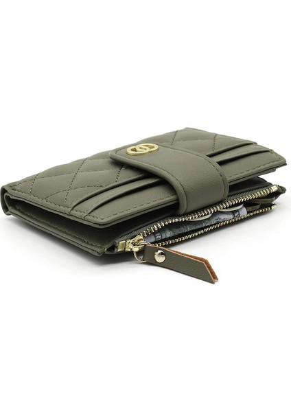 Blocking Card Holder Wallet For Women Pu Leather Organizer Zipper Coin Purse Bifold Small Clutch---Green (Yurt Dışından)