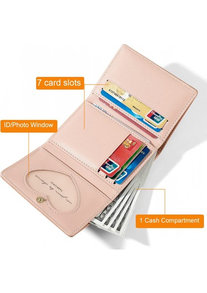 Pembe Taşlı Sevimli Yay Cüzdan Üçe Katlanmış Küçük Cüzdan Nakit Cep Kart Tutucu Kadın Kızlar Için Kımlık Pencere Çanta (Pembe, Yay Taşı) (Yurt Dışından) fiyatları
