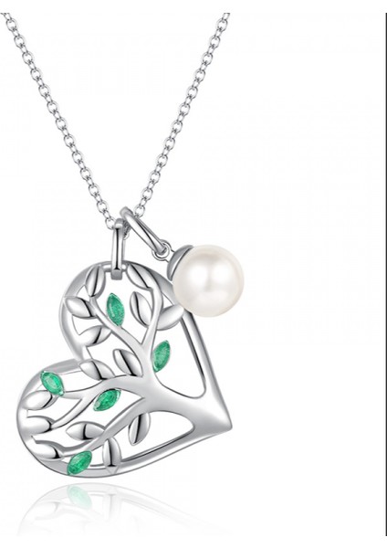 Romantik Sevgililer Günü Hediyesi Taşlı Inci Kolye, Kristal Inci Kolye Kolye Kadın Doğum Taşı Kolye, Hayat Ağacı (Yurt Dışından)
