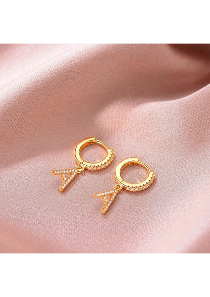 Avekı 18K Zarif Altın Kaplama Açacağı Kübik Zirkon Harf Charm Huggie Hoop Küpeler Harfleri Az 26 Harf Charm Küpeler Kişiselleştirilmiş Minik Dangle Minimalist Ilk Takı Sembolik Hediye (Yurt Dışından) fırsatları