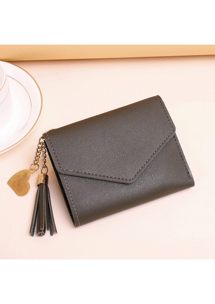 Women's Wallet Ladies Purse, Small Cash Walle, Tassels Pu Leather Multi-Slots Short Money Bag Clutch Holder Case For Girls With Rabbit-Shaped Metal Tassels Pendant Gift Bifold (Yurt Dışından)