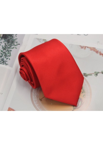 Iş Amaçlı Gündelik Erkek Kravat, Polyester Ipek Dimi, El Yapımı Düz Renk Kravat, Kırmızı (Yurt Dışından) modelleri