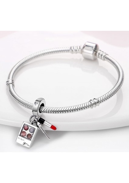 Avekı Bilezikler Için 925 Ayar Gümüş Charm Avrupa Bilezikler Için Nazar Seyahat Dangle Takılar Kadın Genç Kızlar Için Kolye Kolye Boncuk Takı , Makyaj Üç Parçalı Set Charm (Yurt Dışından) fiyatları