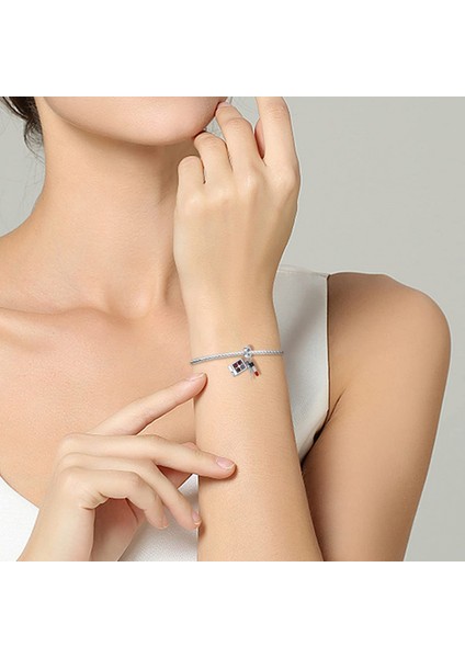 Avekı Bilezikler Için 925 Ayar Gümüş Charm Avrupa Bilezikler Için Nazar Seyahat Dangle Takılar Kadın Genç Kızlar Için Kolye Kolye Boncuk Takı , Makyaj Üç Parçalı Set Charm (Yurt Dışından) modelleri