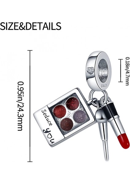 Avekı Bilezikler Için 925 Ayar Gümüş Charm Avrupa Bilezikler Için Nazar Seyahat Dangle Takılar Kadın Genç Kızlar Için Kolye Kolye Boncuk Takı , Makyaj Üç Parçalı Set Charm (Yurt Dışından) fırsatları