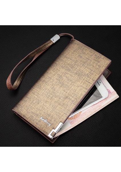 Mens Clutch Bag Handbag Leather Zipper Long Wallet Business Large Hand Clutch-Gold (Yurt Dışından) fiyatları