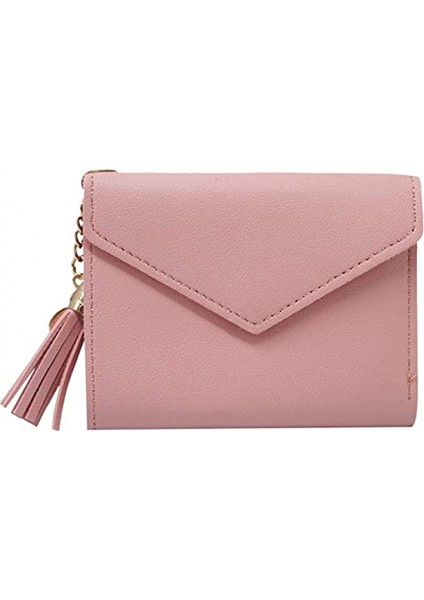 Small Wallet For Women，ultra Slim Pu Leather Credit Card Holder Clutch Wallets For Women---Pink (Yurt Dışından)