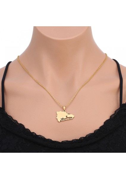 Paslanmaz Çelik Altın Kolye Takı, Dominika Harita Kolye, Erkekler ve Kadınlar Için Moda Aksesuarları, Aile Veya Arkadaşlar Için En Iyi Hediye (Yurt Dışından) fiyatları