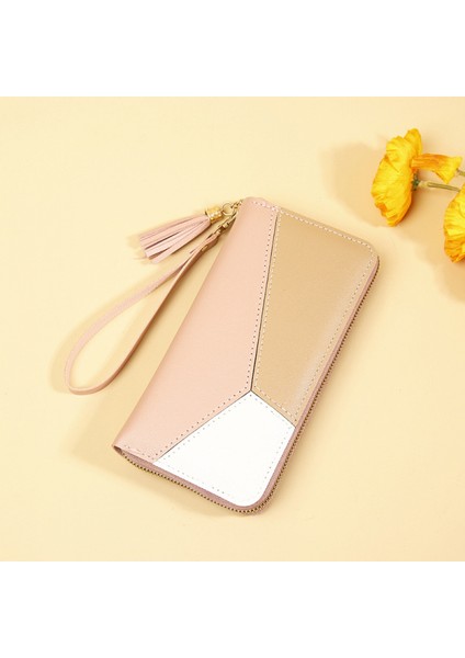 Women's Long Wallet With Fringe Pu Leather Coin Zipper Pocket Coin Purse Girls Metal Fringe Pendant Wallet (Yurt Dışından)