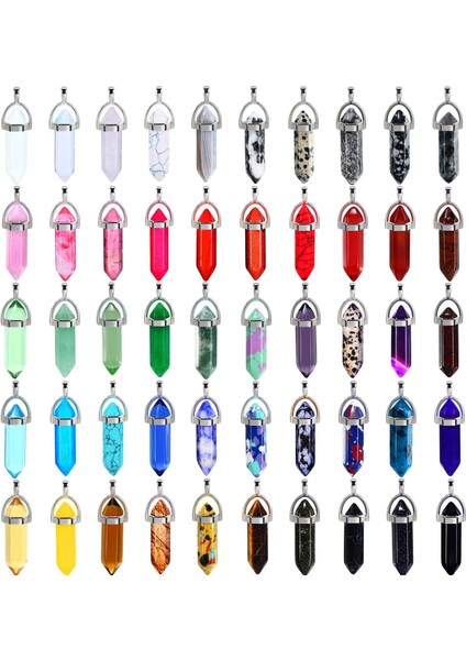 50 Parça Karışık Düzensiz Şifa Taş Boncuk Mermi Şekli Kristal Taş Kolye Kuvars Charms Takı Yapımı Için Saklama Çantası ile (Yurt Dışından)