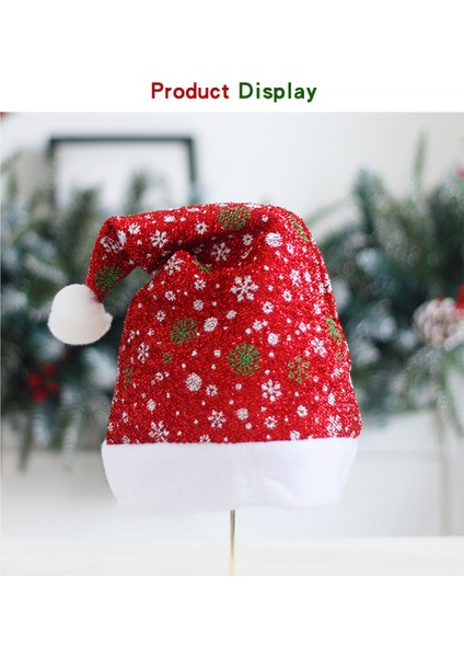 Kar Tanesi Noel Şapkası Fırçalanmış Kumaş Flanel Kırmızı Noel Baba Şapkası Şenlikli Dekorasyon (Yurt Dışından) modelleri