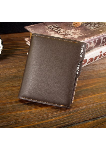 Erkek Deri Rfıd Engelleme Ince Cüzdan, 10 Kredi Kartı, 2 Banknot Bölmesi, Kimlik Penceresi ve Para Cebi Minimalist Cüzdan -Kahverengi (Yurt Dışından)