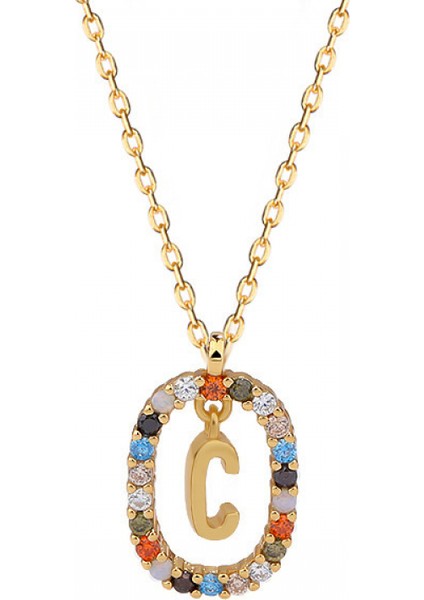 Kadınlar Için Kolye, Kızlar Altın Kaplama Mektup Kolye Kolye C Harfi Takı Hediye Eşi Yıldönümü Doğum Günü (Yurt Dışından)