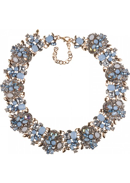 Kristal Rhinestone Bildirimi Kolye, Vintage Tıknaz Zincir Gerdanlık Yaka Önlük Bildirimi Kolye Kadınlar Için Moda Kostüm Takı Kolyeler… (Açık Mavi) (Yurt Dışından)