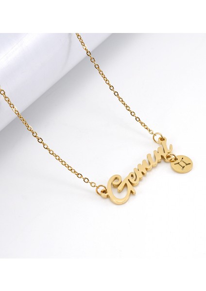 Burç Kolyeler 18K Altın Kaplama Dolgulu Paslanmaz Çelik 12 Astroloji Kolyeler Takımyıldızı Para Burcu Kadın Kızlar Için Zarif Zincir Kolyeler (Yurt Dışından)