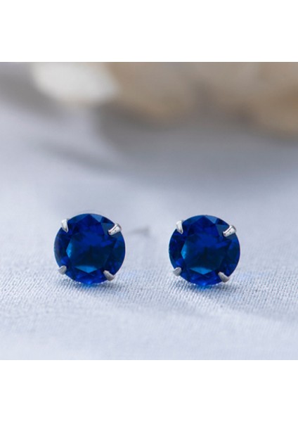 7'li Paket 2,5 mm - 8 mm Arası Gümüş Hakiki Veya Yaratıcı Renkli Zirkon Küpe, Sevgililer Günü, Anneler Günü ve Doğum Günü Hediyesi (Kraliyet Mavisi) (Yurt Dışından)