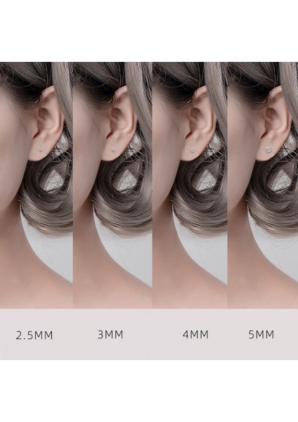 7'li Paket 2,5 mm - 8 mm Arası Gümüş Hakiki Veya Yaratıcı Renkli Zirkon Küpe, Sevgililer Günü, Anneler Günü ve Doğum Günü Hediyesi (Kraliyet Mavisi) (Yurt Dışından)