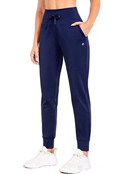 Kadın Polar Astarlı Pantolon Suya Dayanıklı Eşofman Altı Yüksek Bel Termal Joggers Kış Koşu Yürüyüş Cepler, Mavi, X-Large (Yurt Dışından)