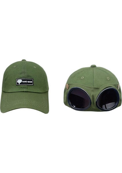 Retro Aviator Şapka Gözlük Doruğa Kap Güneş Gözlüğü Beyzbol Şapkası Hip Hop Maskesi, 48-52CM (Yurt Dışından)