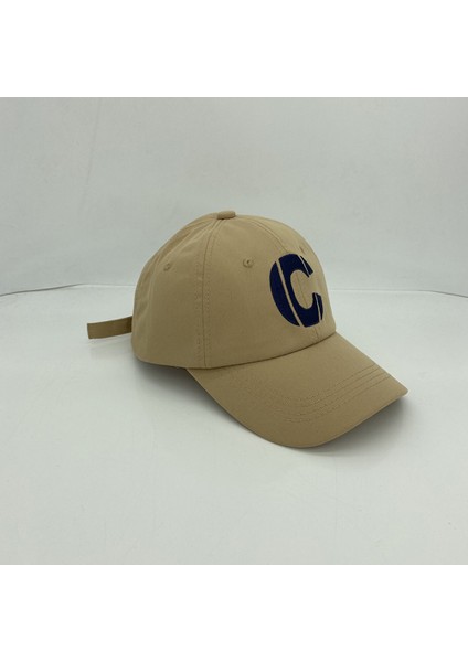 Kap Kadın C Harf Nakış Yumuşak Üst Bahar ve Yaz Basit Beyzbol Şapkası Erkekler (Haki) (Yurt Dışından)