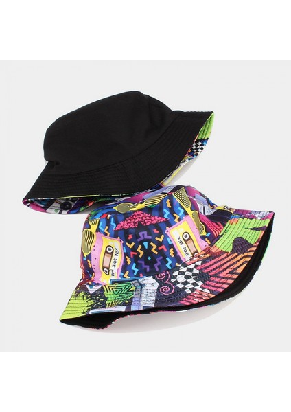 Toplanabilir Çift Taraflı Manyetik Bant Baskılı Balıkçı Kovası Güneş Şapkası, Birçok Desen (Yurt Dışından) modelleri