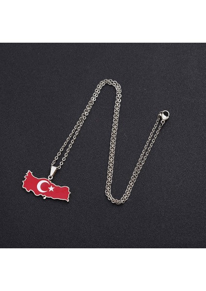 Kadın Kolye, Türkiye Haritası Kolye Paslanmaz Çelik Kolye Aksesuarları Harita Geometrik Kolye Etnik Stil Takı (Çelik Rengi) (Yurt Dışından) modelleri