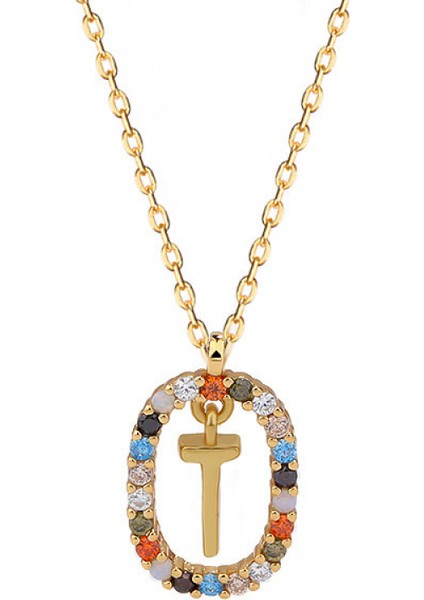 Kadınlar Için Kolye, Kızlar Altın Kaplama Mektup Kolye Kolye T Harfi Takı Hediye Eşi Yıldönümü Doğum Günü (Yurt Dışından)