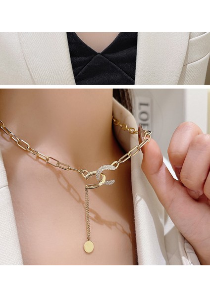 Kazak Zinciri 2021 Yeni Moda Sonbahar ve Kış Kadın Niş Tasarım Duygusu Mizaç Kıdemli Uzun Moda Kolye (Altın) (Yurt Dışından) fiyatları