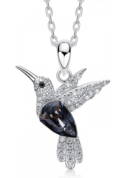 Romantik Sevgililer Yeni Yıl Hediyesi Mücevher Kolye, Kristal Kolye Kolye Takı Kadınlar Için Birthstone Kolye Kadınlar Için, Kuş (Yurt Dışından)