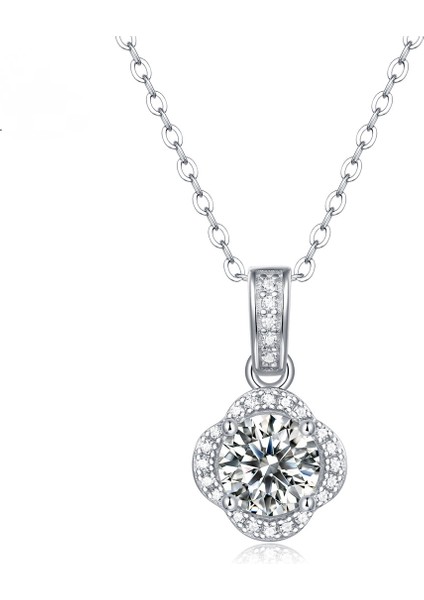Gümüş Hakiki Veya Oluşturulmuş Yuvarlak Kesim Birthstone Kolye Kolye (Yurt Dışından)