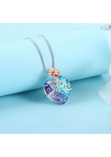 Romantik Sevgililer Yeni Yıl Hediyesi Mücevher Kolye, Kadınlar Için Kristal Kolye Kolye Takı Kadınlar Için Birthstone Kolye, Kristal Gül (Yurt Dışından) fiyatları