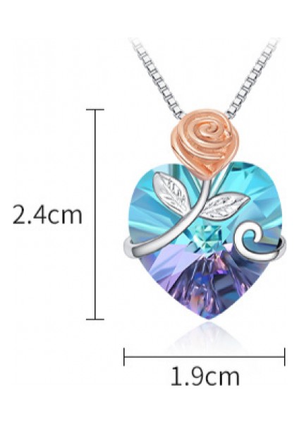 Romantik Sevgililer Yeni Yıl Hediyesi Mücevher Kolye, Kadınlar Için Kristal Kolye Kolye Takı Kadınlar Için Birthstone Kolye, Kristal Gül (Yurt Dışından) fırsatları