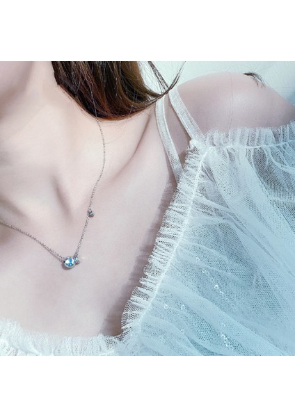 Romantik Sevgililer Yeni Yıl Hediyesi Mücevher Kolye, Kadınlar Için Kristal Kolye Kolye Takı Kadınlar Için Birthstone Kolye, Denizkızı Gözyaşları (Yurt Dışından) modelleri