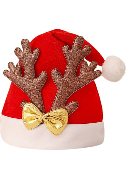 Paket Noel Şapka Karikatür Şapka Noel Kostüm Partisi ve Tatil Etkinliği Için Lüks Peluş Şapka (Kahverengi Flanel Şapka) (Yurt Dışından)