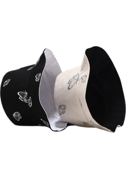 Kadınlar Için Sevimli Kova Şapka Plaj Balıkçı Şapkaları, Çift Taraflı Aşınma (Gri Kelebek, Bej) (Yurt Dışından) fırsatları