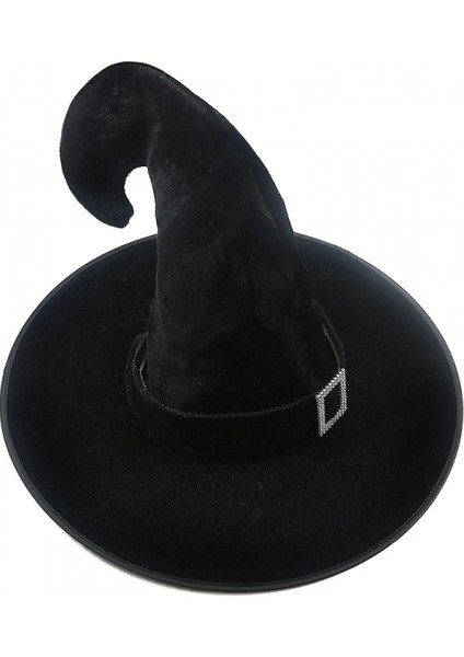 Cadılar Bayramı Cadı Şapkası Sihirbazı Erkek Kadın Siyah Kostüm Cosplay Parti Kız Geniş Kenarlı Sivri Şapka Aksesuarları (Yurt Dışından) fiyatları