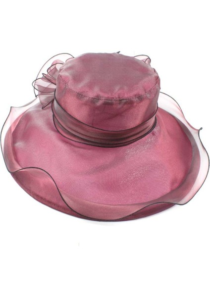 Kadın Büyük Çiçek Kentucky Derby Çay Partisi Fascinator Şapka Kilise Kokteyl Paskalya Ingiliz Organze Elbise Şapka Kap Başlıklar (Yurt Dışından) fiyatları
