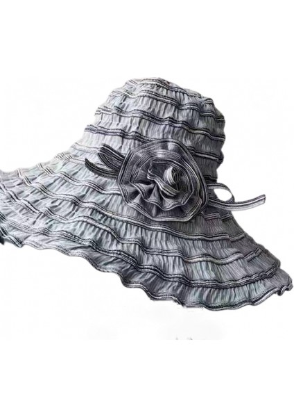 Kadın Uv Koruma Geniş Kenarlı Güneş Şapkası Katlanabilir Seyahat Açık Gezi Güneş Şapkası (Yurt Dışından)