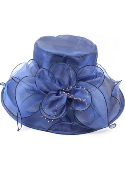 Kadın Büyük Çiçek Kentucky Derby Çay Partisi Fascinator Şapka Kilise Kokteyl Paskalya Ingiliz Organze Elbise Şapka Kap Başlıklar (Yurt Dışından)