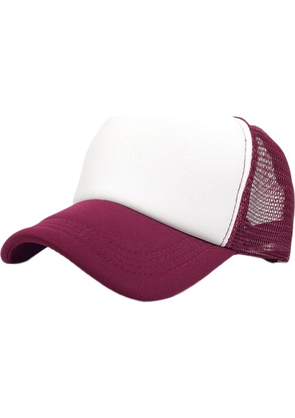 Iki Renkli Kamyon Şoförü Şapkası Ayarlanabilir Snapback Askılı Yazlık Örgü Şapka (Yurt Dışından)