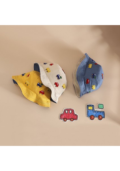 Çocuk Balıkçı Şapkası Sevimli Karikatür Araba Bebek Lavabo Şapkası Seyahat Güneş Koruyucu Bebek Güneş Şapkası, Açık Mavi (Yurt Dışından) fırsatları