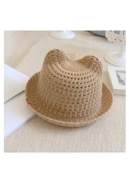 Bebek Yaz Şapkası Bebek Pot Şapka Erkek Kız Yaz Güneşlik Şapka Net Şapka, Haki (Yurt Dışından)