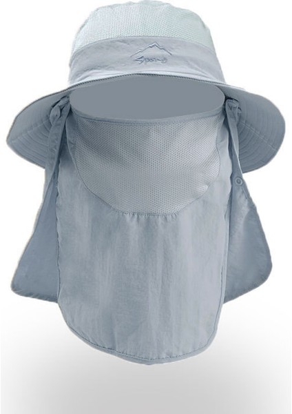 Balıkçı Şapkası Güneş Koruma Şapkası - Erkekler ve Kadınlar Için Premium Upf 50+ Katlanabilir Kapaklı Boonie Şapka （açık Gri） (Yurt Dışından)